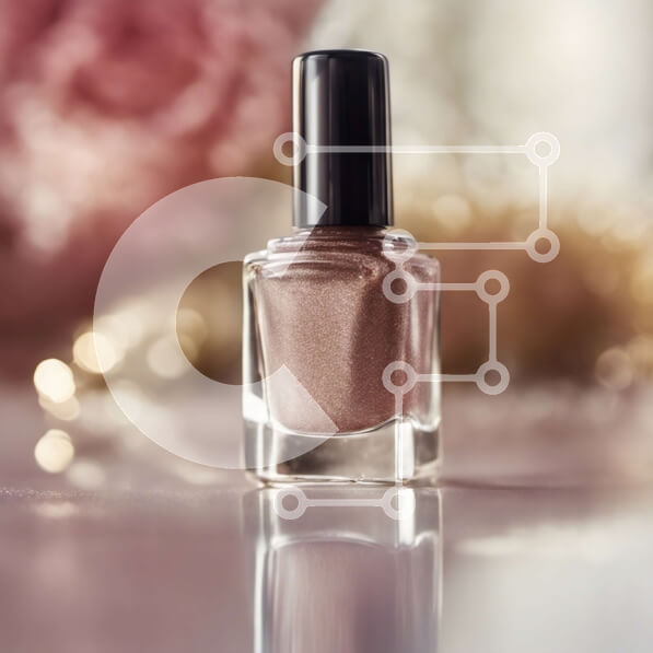 Σετ των 2 Intra Συλλεκτικό Ξύλινο Παζλ Plywood  4mm - Χρυσό μπουκάλι βερνικιού νυχιών σε ανακλαστική επιφάνεια Σε Ξύλινο Κουτί - Διαστάσεις: 10x10 cm – 25 κομμάτια