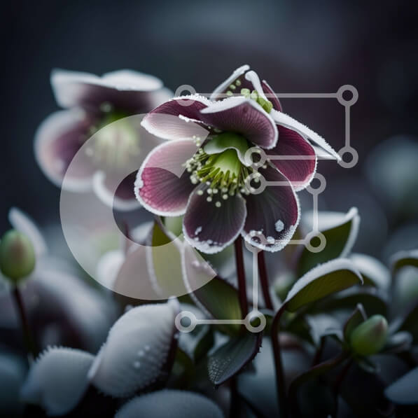 Intra Συλλεκτικό Ξύλινο Παζλ Plywood  4mm - Όμορφη εικόνα ενός παγωμένου λευκού λουλουδιού σε κοντινή απόσταση Σε Ξύλινο Κουτί - Διαστάσεις: 10x10 cm – 25 κομμάτια