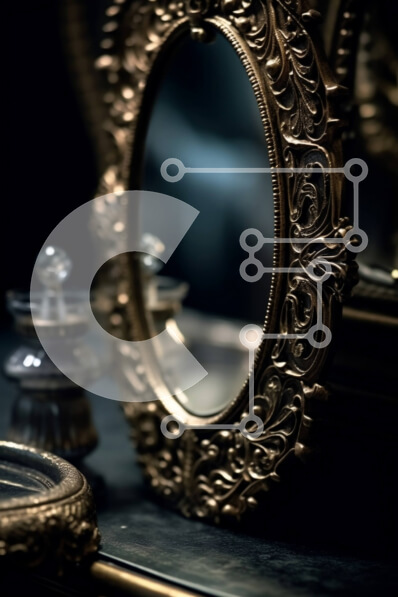 Intra Συλλεκτικό Ξύλινο Παζλ Plywood  4mm - Απόκοσμο και παραμελημένο δωμάτιο με περίτεχνο καθρέφτη Σε Ξύλινο Κουτί - Διαστάσεις Puzzle: 10x10 cm – 25 κομμάτια