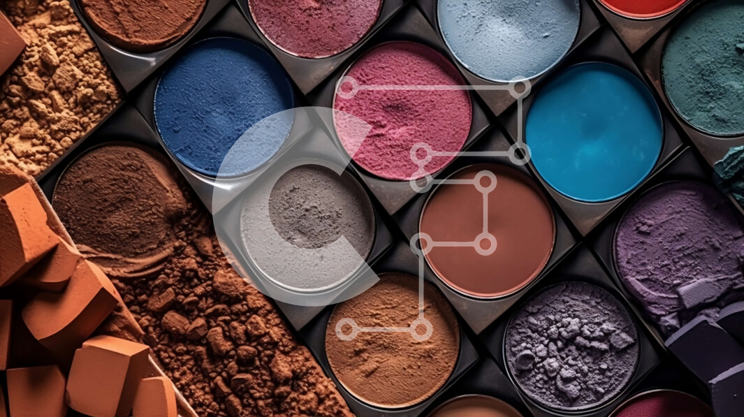 Intra Συλλεκτικό Ξύλινο Παζλ Plywood  4mm - Συλλογή από πολύχρωμα προϊόντα μακιγιάζ σε αποχρώσεις του μπλε, του πράσινου, του πορτοκαλί και του ροζ Σε Ξύλινο Κουτί - Διαστάσεις Puzzle: 10x10 cm – 25 κομμάτια