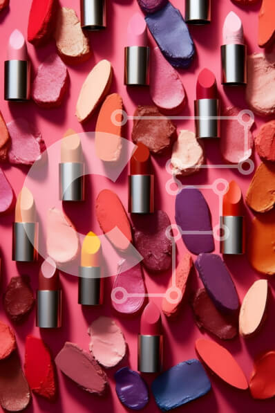 Intra Συλλεκτικό Ξύλινο Παζλ Plywood  4mm - Κοντινή εικόνα προϊόντων μακιγιάζ σε ροζ φόντο Σε Ξύλινο Κουτί - Διαστάσεις Puzzle: 10x10 cm – 25 κομμάτια