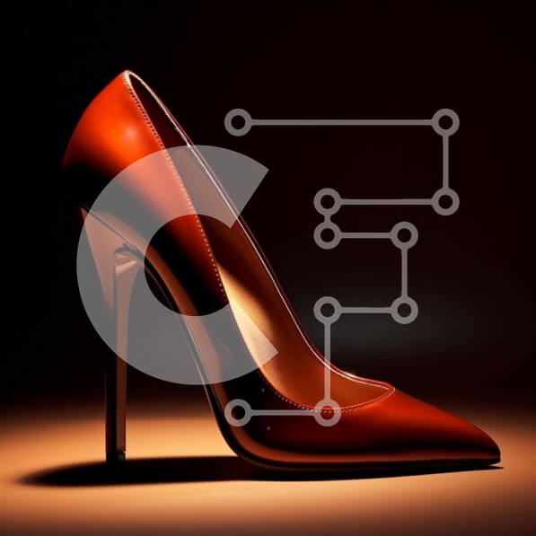 Σετ των 2 Intra Συλλεκτικό Ξύλινο Παζλ Plywood  4mm - Κομψό κόκκινο ψηλοτάκουνο παπούτσι σε σκοτεινή επιφάνεια Σε Ξύλινο Κουτί - Διαστάσεις: 10x10 cm – 25 κομμάτια