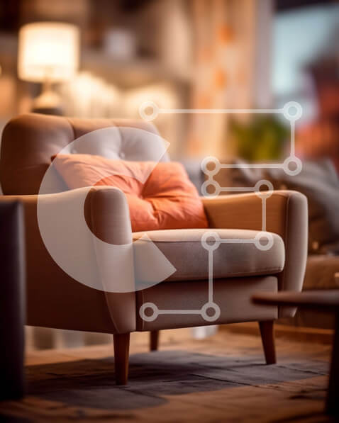 Intra Συλλεκτικό Ξύλινο Παζλ Plywood  4mm - Όμορφη σχεδίαση σαλονιού με άνετο καναπέ, κομψό τραπεζάκι σαλονιού και κλασικά φωτιστικά Σε Ξύλινο Κουτί - Διαστάσεις Puzzle: 10x10 cm – 25 κομμάτια