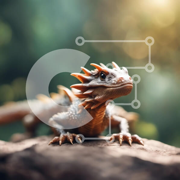 Intra Συλλεκτικό Ξύλινο Παζλ Plywood  4mm - Μικρή σαύρα με αιχμηρή κορυφή σε δασώδη περιοχή Σε Ξύλινο Κουτί - Διαστάσεις: 10x10 cm – 25 κομμάτια