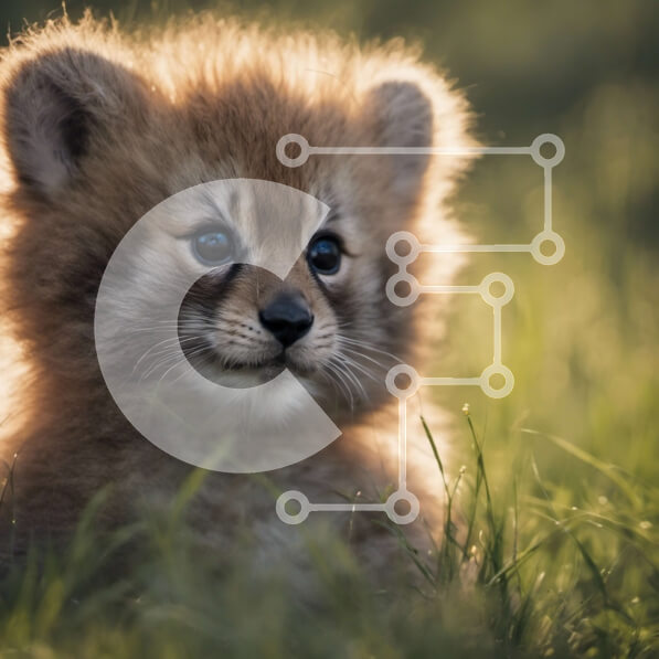 Intra Συλλεκτικό Ξύλινο Παζλ Plywood  4mm - Αξιολάτρευτο μωρό λιοντάρι σε ένα χωράφι με ψηλό γρασίδι Σε Ξύλινο Κουτί - Διαστάσεις: 10x10 cm – 25 κομμάτια