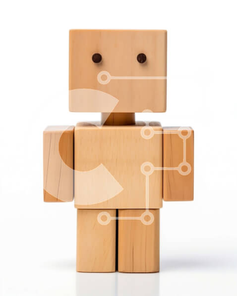 Intra Συλλεκτικό Ξύλινο Παζλ Plywood  4mm - Χαριτωμένο ξύλινο ρομπότ παιχνιδιών με μεγάλα μάτια και τετράγωνη μύτη Σε Ξύλινο Κουτί - Διαστάσεις: 10x10 cm – 25 κομμάτια