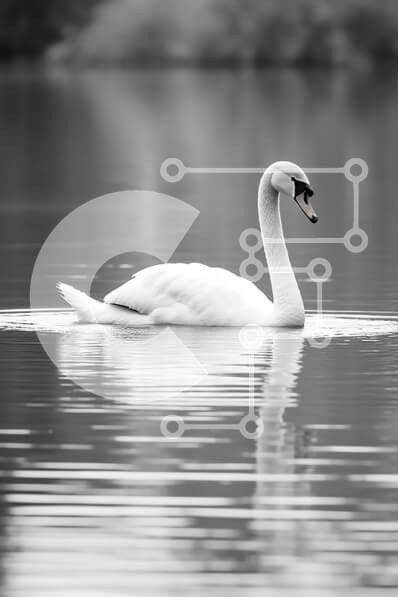 Σετ των 2 Intra Συλλεκτικό Ξύλινο Παζλ Plywood  4mm - Όμορφη εικόνα ενός κύκνου που γλιστράει μέσα από μια ήρεμη λίμνη Σε Ξύλινο Κουτί - Διαστάσεις: 10x10 cm – 25 κομμάτια