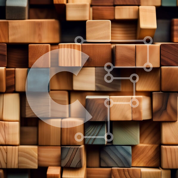 Intra Συλλεκτικό Ξύλινο Παζλ Plywood  4mm - Φόντο τοίχου με υφή ξύλινο μπλοκ Σε Ξύλινο Κουτί - Διαστάσεις Puzzle: 10x10 cm – 25 κομμάτια