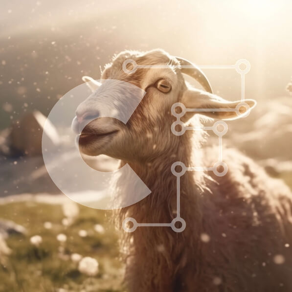 Intra Συλλεκτικό Ξύλινο Παζλ Plywood  4mm - Αξιολάτρευτη εικόνα δύο κατσικιών σε ένα ηλιόλουστο πεδίο Σε Ξύλινο Κουτί - Διαστάσεις: 10x10 cm – 25 κομμάτια