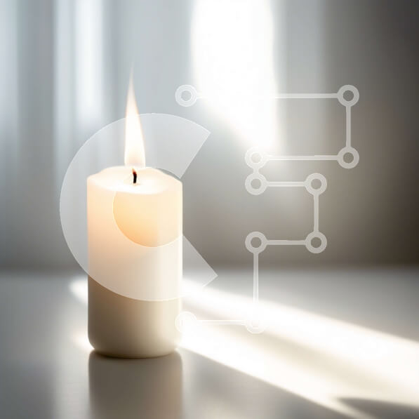 Intra Συλλεκτικό Ξύλινο Παζλ Plywood  4mm - Όμορφη εικόνα του λευκού κεριού με το φως του ήλιου μέσα από το παράθυρο Σε Ξύλινο Κουτί - Διαστάσεις: 10x10 cm – 25 κομμάτια