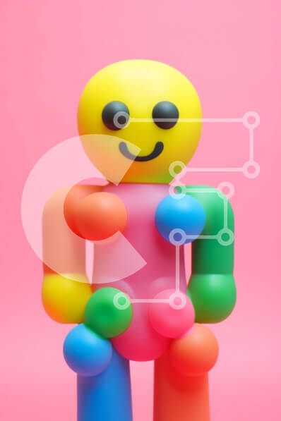 Intra Συλλεκτικό Ξύλινο Παζλ Plywood  4mm - Πολύχρωμο χαρακτήρας κινουμένων σχεδίων σε ροζ φόντο Σε Ξύλινο Κουτί - Διαστάσεις: 10x10 cm – 25 κομμάτια