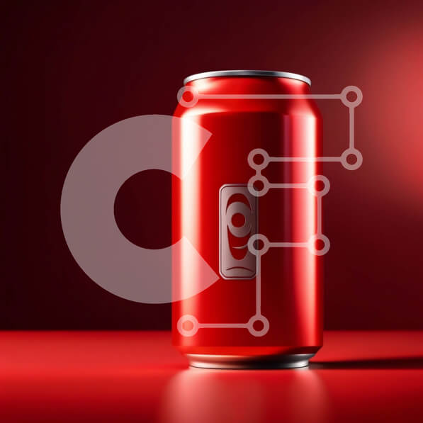 Intra Συλλεκτικό Ξύλινο Παζλ Plywood  4mm - Ζωντανή εικόνα ενός κόκκινου κουτιού αναψυκτικού σε μια φωτεινή κόκκινη επιφάνεια Σε Ξύλινο Κουτί - Διαστάσεις: 10x10 cm – 25 κομμάτια