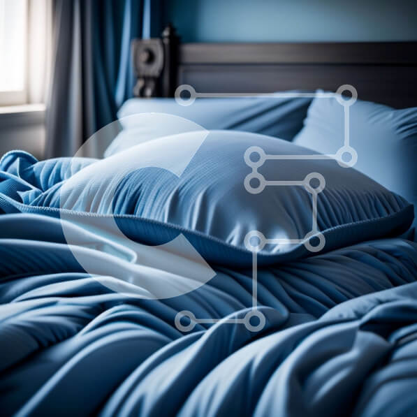 Intra Συλλεκτικό Ξύλινο Παζλ Plywood  4mm - Κομψό μπλε υπνοδωμάτιο με λευκό ανακουφιστικό και ζεστή ατμόσφαιρα Σε Ξύλινο Κουτί - Διαστάσεις Puzzle: 10x10 cm – 25 κομμάτια