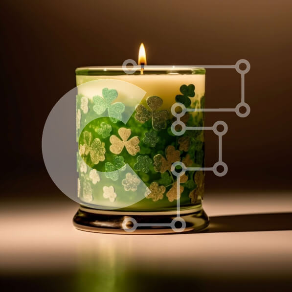 Intra Συλλεκτικό Ξύλινο Παζλ Plywood  4mm - Κερί του Αγίου Πατρικίου με σχέδια από τριφύλλι Σε Ξύλινο Κουτί - Διαστάσεις: 10x10 cm – 25 κομμάτια