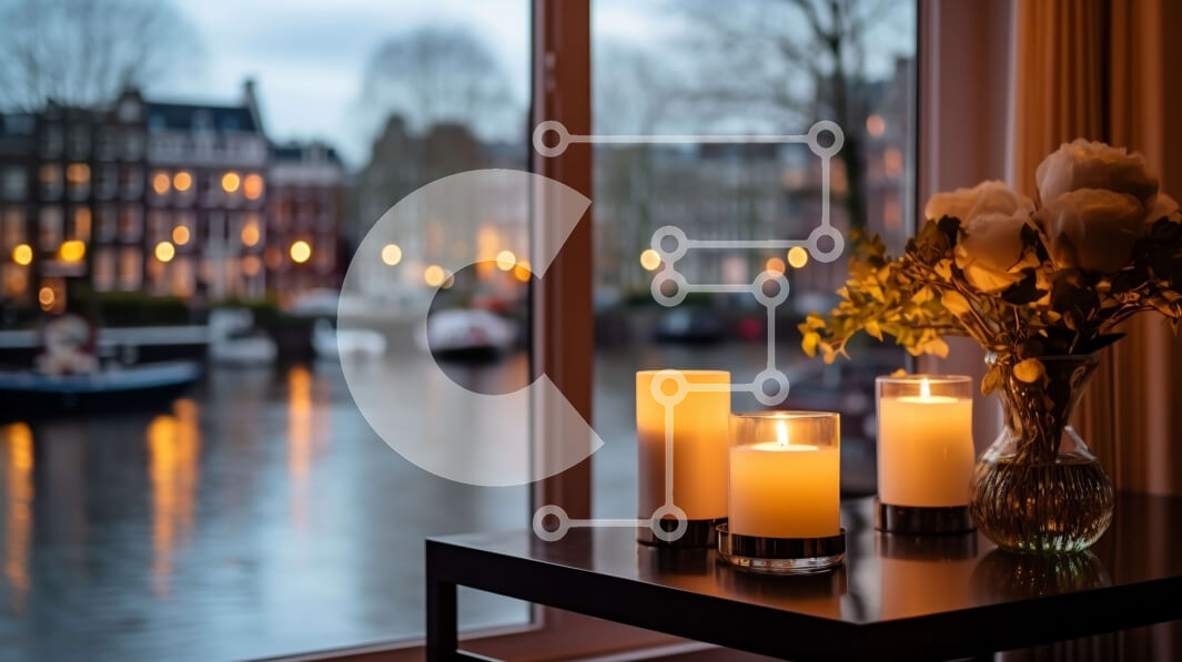 Intra Συλλεκτικό Ξύλινο Παζλ Plywood  4mm - Άνετο εσωτερικό με κεριά και θέα στο κανάλι Σε Ξύλινο Κουτί - Διαστάσεις Puzzle: 10x10 cm – 25 κομμάτια