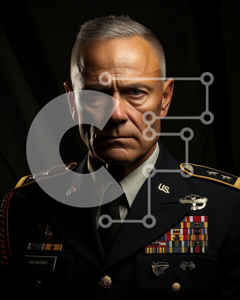 Intra Συλλεκτικό Ξύλινο Παζλ Plywood  4mm - Σοβαρός στρατιωτικός με στολή με χαρτοφύλακα Σε Ξύλινο Κουτί - Διαστάσεις Puzzle: 10x10 cm – 25 κομμάτια