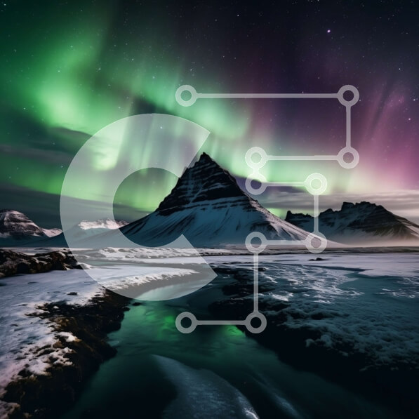 Intra Συλλεκτικό Ξύλινο Παζλ Plywood  4mm - Εκπληκτική εικόνα της Aurora Borealis πάνω από το Snowy Mountain Σε Ξύλινο Κουτί - Διαστάσεις: 10x10 cm – 25 κομμάτια