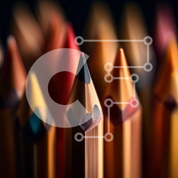 Intra Συλλεκτικό Ξύλινο Παζλ Plywood  4mm - Ζωντανή εικόνα με πολύχρωμα μολύβια σε κύκλο Σε Ξύλινο Κουτί - Διαστάσεις: 10x10 cm – 25 κομμάτια