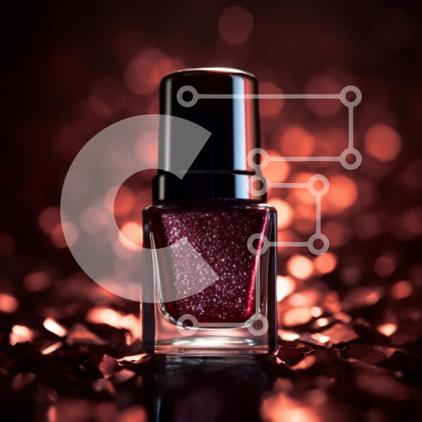 Σετ των 2 Intra Συλλεκτικό Ξύλινο Παζλ Plywood  4mm - Κόκκινο βερνίκι νυχιών Glitter σε μπουκάλι σε κομψό μαύρο φόντο Σε Ξύλινο Κουτί - Διαστάσεις: 10x10 cm – 25 κομμάτια