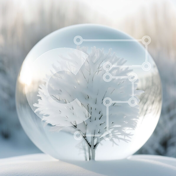 Intra Συλλεκτικό Ξύλινο Παζλ Plywood  4mm - Όμορφη εικόνα ενός χιονισμένου δέντρου στο δάσος Σε Ξύλινο Κουτί - Διαστάσεις: 10x10 cm – 25 κομμάτια