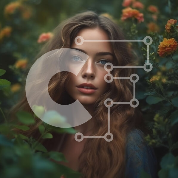 Intra Συλλεκτικό Ξύλινο Παζλ Plywood  4mm - Όμορφη εικόνα μιας γυναίκας που στέκεται σε ένα χωράφι με αγριολούλουδα Σε Ξύλινο Κουτί - Διαστάσεις: 10x10 cm – 25 κομμάτια