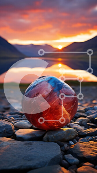 Σετ των 2 Intra Συλλεκτικό Ξύλινο Παζλ Plywood  4mm - Εκπληκτικό τοπίο ηλιοβασιλέματος με κόκκινο βράχο και βουνά Σε Ξύλινο Κουτί - Διαστάσεις: 10x10 cm – 25 κομμάτια