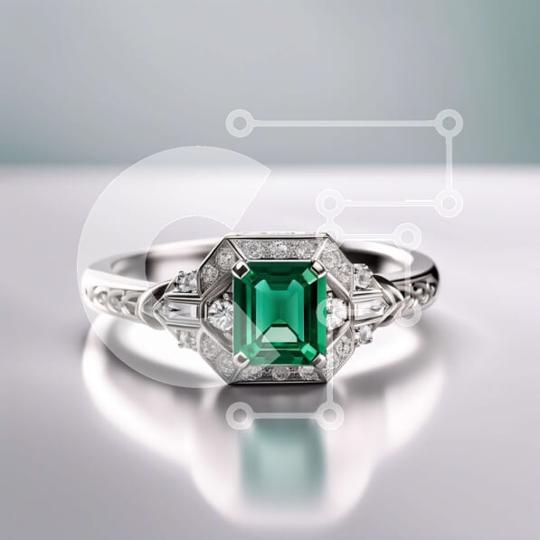 Σετ των 2 Intra Συλλεκτικό Ξύλινο Παζλ Plywood  4mm - Εκπληκτικό σμαραγδένιο δαχτυλίδι αρραβώνων με διαμάντια σε λευκό χρυσό Σε Ξύλινο Κουτί - Διαστάσεις: 10x10 cm – 25 κομμάτια