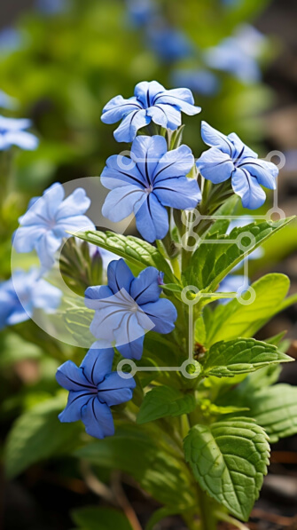 Σετ των 2 Intra Συλλεκτικό Ξύλινο Παζλ Plywood  4mm - Όμορφη κινηματογράφηση σε πρώτο πλάνο μπλε λουλουδιών σε πλήρη άνθιση Σε Ξύλινο Κουτί - Διαστάσεις: 10x10 cm – 25 κομμάτια