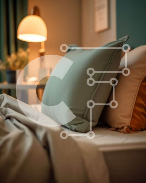 Intra Συλλεκτικό Ξύλινο Παζλ Plywood  4mm - Άνετο υπνοδωμάτιο με άνετο κρεβάτι και φωτιστικό στο κομοδίνο Σε Ξύλινο Κουτί - Διαστάσεις Puzzle: 10x10 cm – 25 κομμάτια