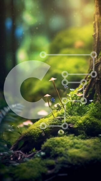 Σετ των 2 Intra Συλλεκτικό Ξύλινο Παζλ Plywood  4mm - Όμορφη εικόνα ενός ποώδη δάσους με μανιτάρια Σε Ξύλινο Κουτί - Διαστάσεις: 10x10 cm – 25 κομμάτια