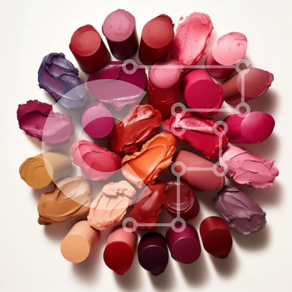 Σετ των 2 Intra Συλλεκτικό Ξύλινο Παζλ Plywood  4mm - Εκπληκτική εικόνα από διαφορετικές αποχρώσεις κραγιόν σε κυκλικό μοτίβο Σε Ξύλινο Κουτί - Διαστάσεις: 10x10 cm – 25 κομμάτια