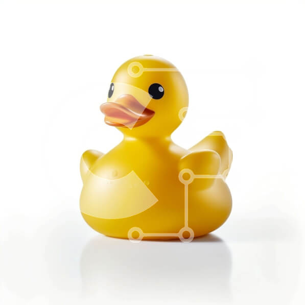 Intra Συλλεκτικό Ξύλινο Παζλ Plywood  4mm - Αξιολάτρευτη κίτρινη λαστιχένια πάπια σε λευκό φόντο - φωτογραφία αρχείου Σε Ξύλινο Κουτί - Διαστάσεις: 10x10 cm – 25 κομμάτια