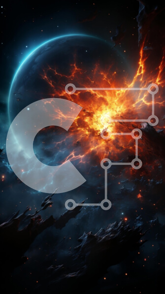 Intra Συλλεκτικό Ξύλινο Παζλ Plywood  4mm - Υπέροχη εικόνα ενός λαμπερού πλανήτη που περιβάλλεται από αστέρια και νεφελώματα Σε Ξύλινο Κουτί - Διαστάσεις Puzzle: 10x10 cm – 25 κομμάτια