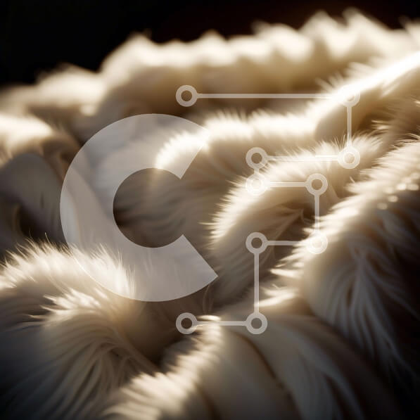 Intra Συλλεκτικό Ξύλινο Παζλ Plywood  4mm - Κοντινό πλάνο μαλακή και αφράτη λευκή γούνινη κουβέρτα Σε Ξύλινο Κουτί - Διαστάσεις Puzzle: 10x10 cm – 25 κομμάτια