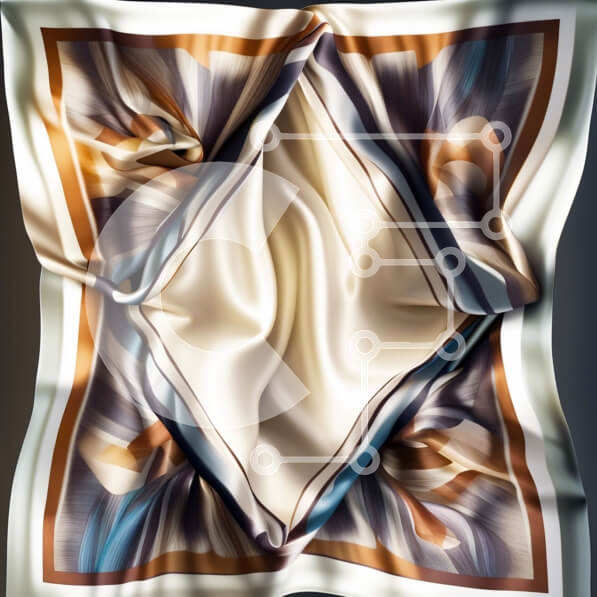 Σετ των 2 Intra Συλλεκτικό Ξύλινο Παζλ Plywood  4mm - Κομψό μεταξωτό φουλάρι με γεωμετρικό σχέδιο σε καφέ και μπεζ Σε Ξύλινο Κουτί - Διαστάσεις: 10x10 cm – 25 κομμάτια