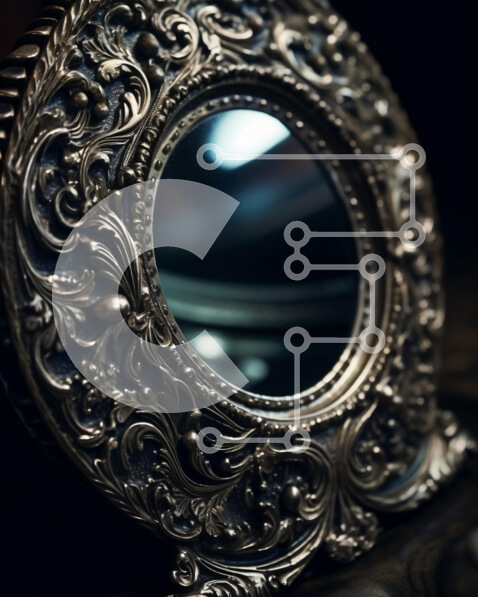 Intra Συλλεκτικό Ξύλινο Παζλ Plywood  4mm - Όμορφος περίτεχνος καθρέφτης με λεπτομερή σκαλίσματα Σε Ξύλινο Κουτί - Διαστάσεις Puzzle: 10x10 cm – 25 κομμάτια