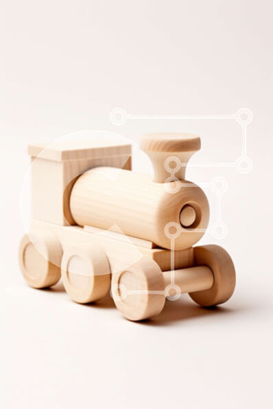 Intra Συλλεκτικό Ξύλινο Παζλ Plywood  4mm - Γοητευτικό Ξύλινο Παιχνίδι Τρένο με ατμομηχανή και δύο αυτοκίνητα Σε Ξύλινο Κουτί - Διαστάσεις: 10x10 cm – 25 κομμάτια