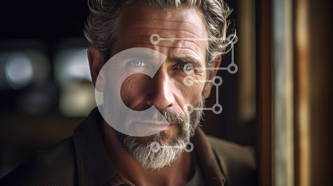 Intra Συλλεκτικό Ξύλινο Παζλ Plywood  4mm - Πορτρέτο ενός ηλικιωμένου άνδρα που κοιτάζει στην απόσταση Σε Ξύλινο Κουτί - Διαστάσεις Puzzle: 10x10 cm – 25 κομμάτια