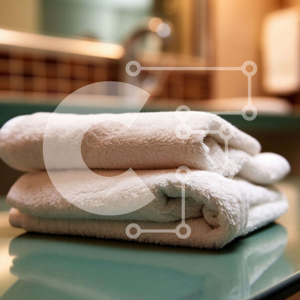 Intra Συλλεκτικό Ξύλινο Παζλ Plywood  4mm - Δύο λευκές πετσέτες στοιβαγμένες στον πράσινο πάγκο μπροστά από τον Mirror Σε Ξύλινο Κουτί - Διαστάσεις Puzzle: 10x10 cm – 25 κομμάτια