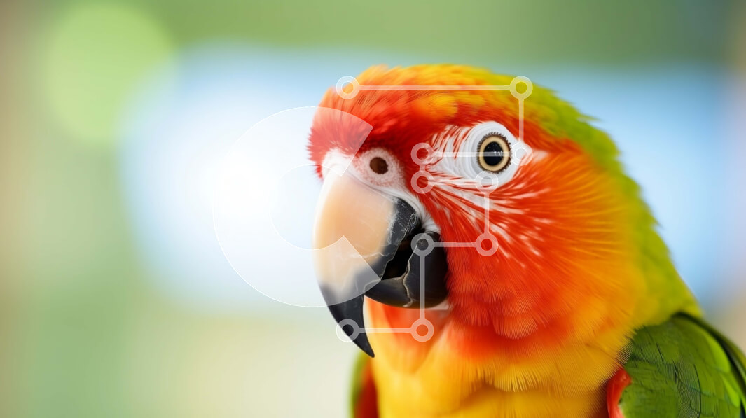 Intra Συλλεκτικό Ξύλινο Παζλ Plywood  4mm - Πολύχρωμος παπαγάλος σε κλουβί ή πέρκα Σε Ξύλινο Κουτί - Διαστάσεις: 10x10 cm – 25 κομμάτια