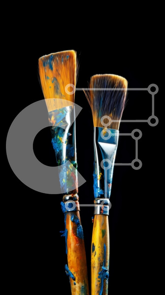 Intra Συλλεκτικό Ξύλινο Παζλ Plywood  4mm - Πολύχρωμα πινέλα για τις καλλιτεχνικές σας ανάγκες Σε Ξύλινο Κουτί - Διαστάσεις: 10x10 cm – 25 κομμάτια