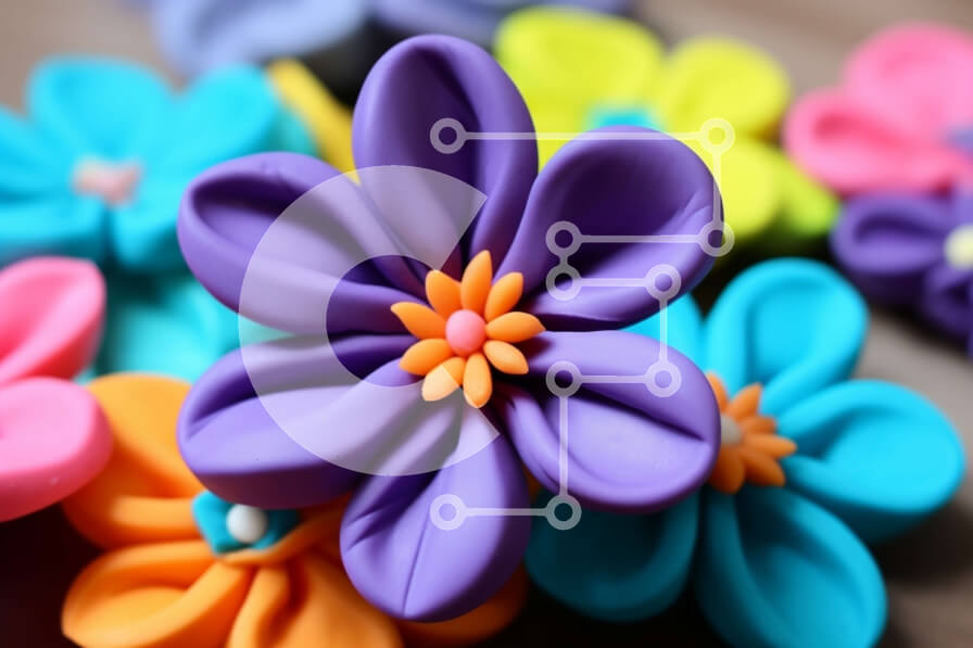 Intra Συλλεκτικό Ξύλινο Παζλ Plywood  4mm - Πολύχρωμο πλαστικό στοίβα λουλουδιών Σε Ξύλινο Κουτί - Διαστάσεις Puzzle: 10x10 cm – 25 κομμάτια