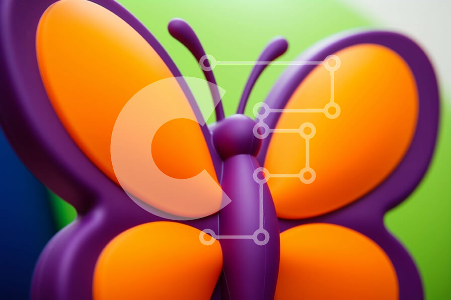 Intra Συλλεκτικό Ξύλινο Παζλ Plywood  4mm - Πολύχρωμη πεταλούδα σε ζωντανά φόντο Σε Ξύλινο Κουτί - Διαστάσεις: 10x10 cm – 25 κομμάτια