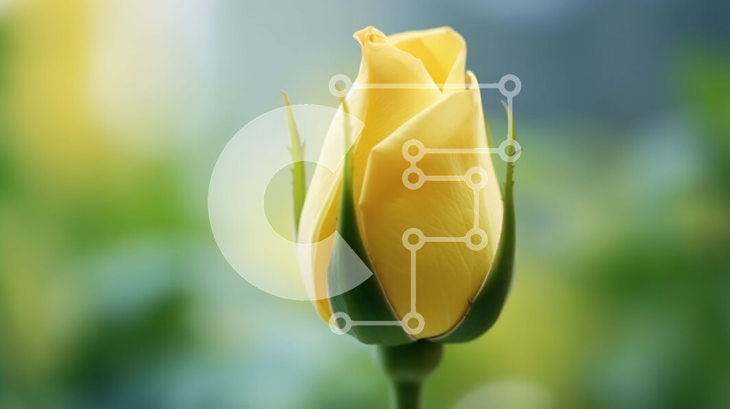 Intra Συλλεκτικό Ξύλινο Παζλ Plywood  4mm - Κίτρινο τριαντάφυλλο με φόντο πράσινο φύλλωμα Σε Ξύλινο Κουτί - Διαστάσεις: 10x10 cm – 25 κομμάτια