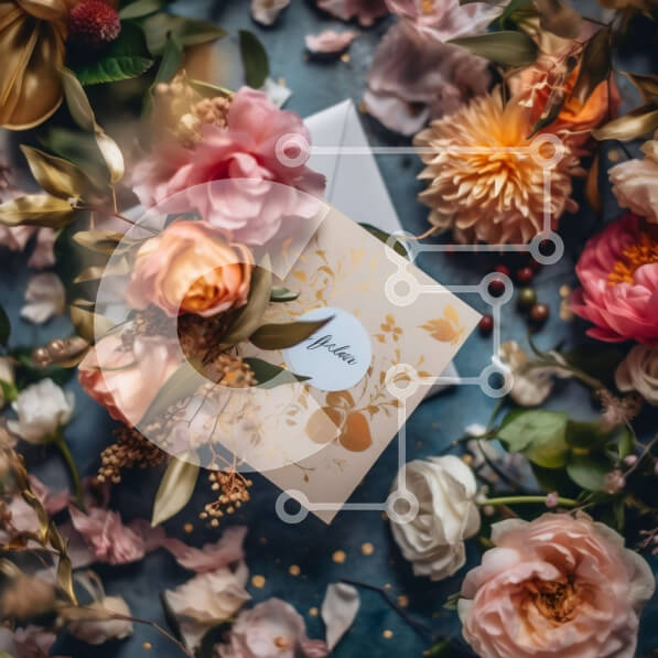 Σετ των 2 Intra Συλλεκτικό Ξύλινο Παζλ Plywood  4mm - Όμορφο μπουκέτο με ροζ και πορτοκαλί τριαντάφυλλα σε μπλε φόντο Σε Ξύλινο Κουτί - Διαστάσεις: 10x10 cm – 25 κομμάτια