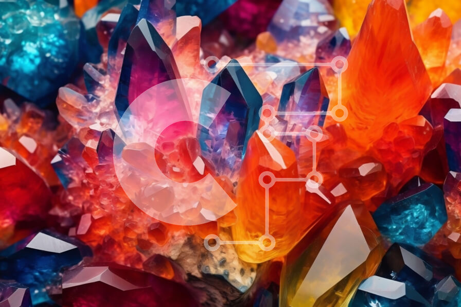 Intra Συλλεκτικό Ξύλινο Παζλ Plywood  4mm - Ζωντανός σχηματισμός κρυστάλλων σε διάφορα χρώματα Σε Ξύλινο Κουτί - Διαστάσεις: 10x10 cm – 25 κομμάτια