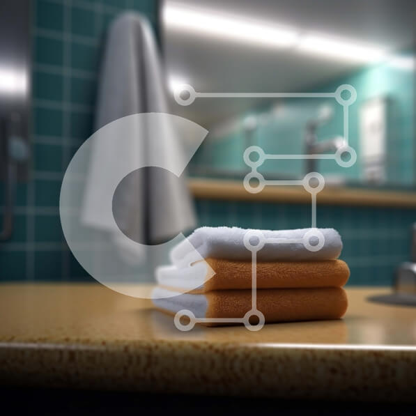 Intra Συλλεκτικό Ξύλινο Παζλ Plywood  4mm - Κομψός νιπτήρας μπάνιου με πετσέτες στον πάγκο Σε Ξύλινο Κουτί - Διαστάσεις Puzzle: 10x10 cm – 25 κομμάτια