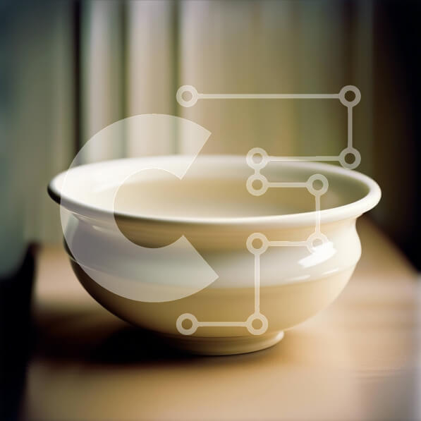 Σετ των 2 Intra Συλλεκτικό Ξύλινο Παζλ Plywood  4mm - Όμορφη εικόνα ενός λευκού κεραμικού μπολ σε ένα ξύλινο τραπέζι Σε Ξύλινο Κουτί - Διαστάσεις: 10x10 cm – 25 κομμάτια