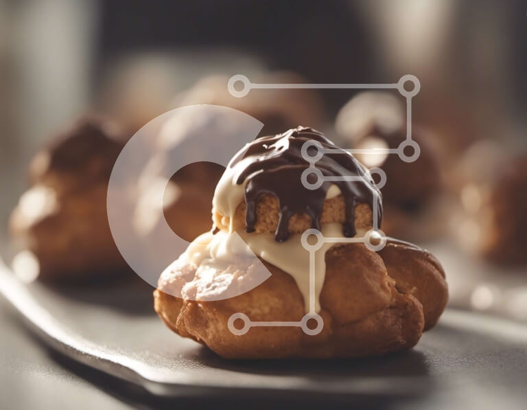 Σετ των 2 Intra Συλλεκτικό Ξύλινο Παζλ Plywood  4mm - Πεντανόστιμο επιδόρπιο με γλάσο σοκολάτας και ρίξιμο μαύρης σοκολάτας Σε Ξύλινο Κουτί - Διαστάσεις: 10x10 cm – 25 κομμάτια