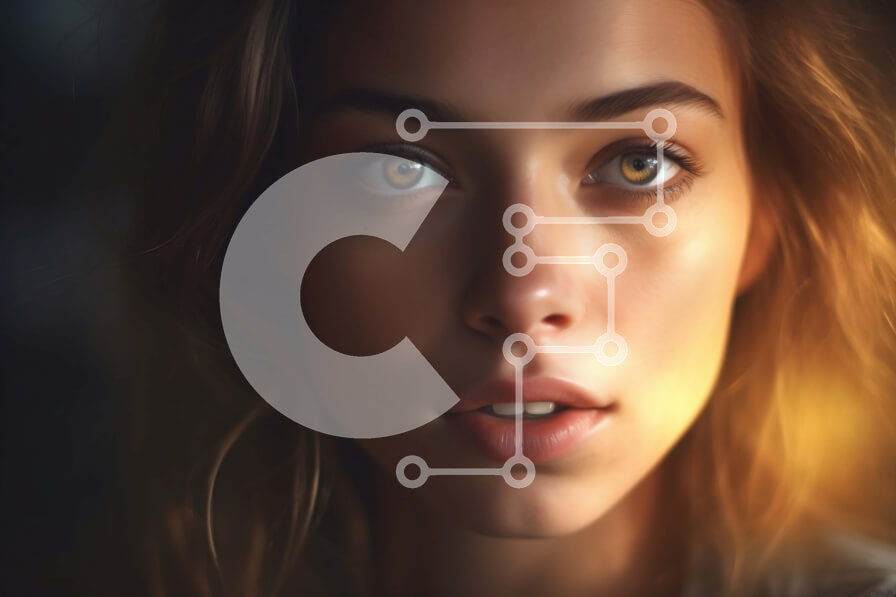 Intra Συλλεκτικό Ξύλινο Παζλ Plywood  4mm - Όμορφη εικόνα μιας ξανθιάς γυναίκας με μπλε μάτια και σοβαρή έκφραση Σε Ξύλινο Κουτί - Διαστάσεις Puzzle: 10x10 cm – 25 κομμάτια